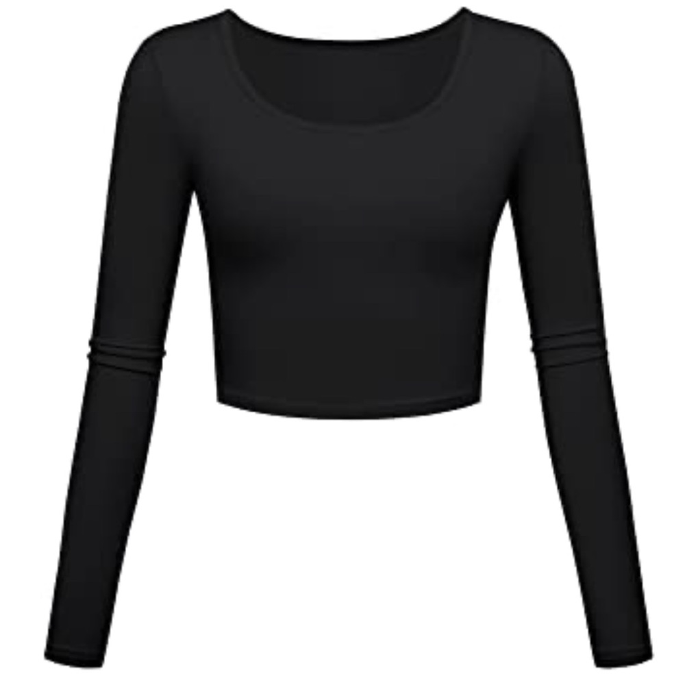 Cotton Candy Long Sleeve Scoop Neck Crop Top